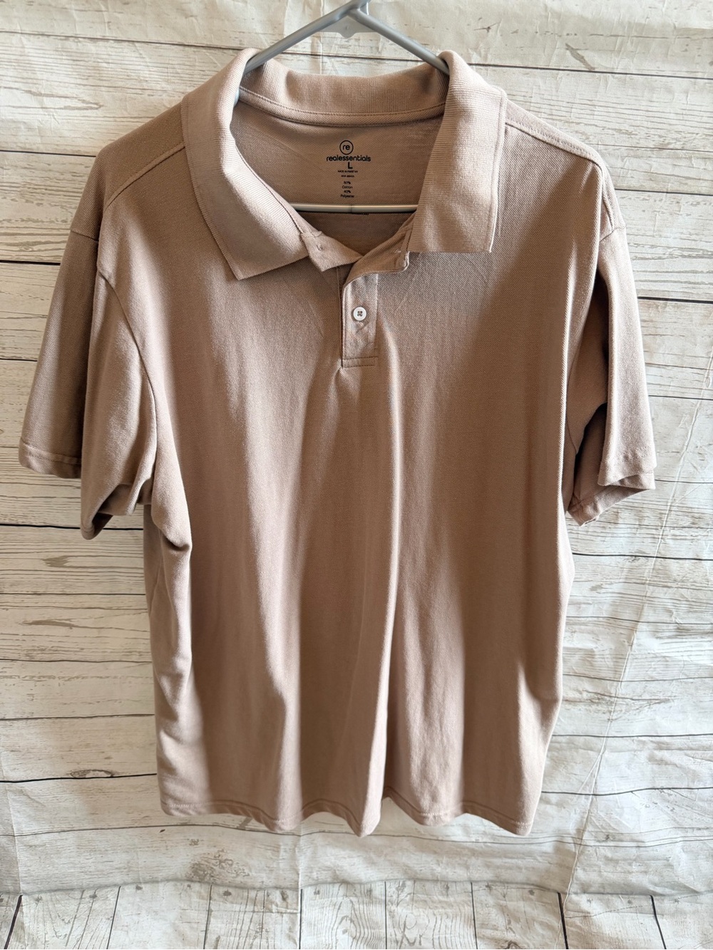 Men's Short-Sleeve Polo in Taupe by